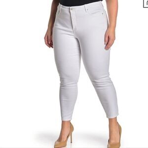 NYDJ Sheri Skinny Ankle Jeans Optic White NWT Plus Size 28 28W